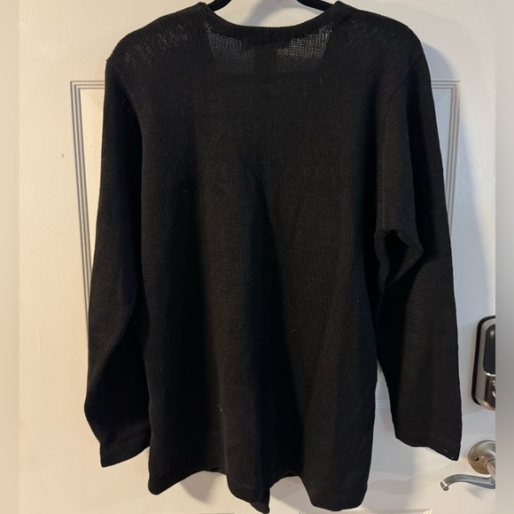 VTG 80’s Victoria Jones Embroidered Beaded Embellished Black Gold Cardigan Med - Picture 11 of 14